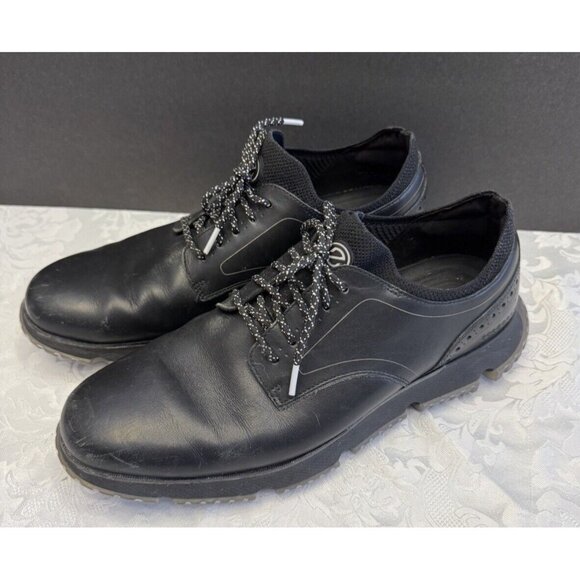 Cole Haan 12M Shoe 4.Zerogrand Plain Toe Oxford Black Reflective Waterproof - Picture 1 of 13